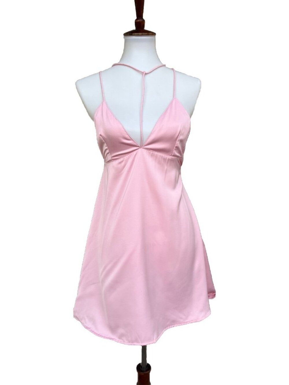 Motel Lucia Pink Satin Slip Mini Dress NWT XS